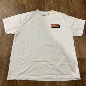 Burberry men’s white/orange logo cotton Tshirt